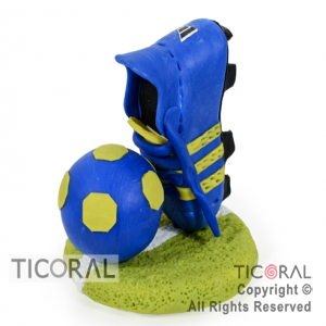 ADORNO MAQUETA BOTIN DE FUTBOL BOCA A. PORCELANA FRIA x 1